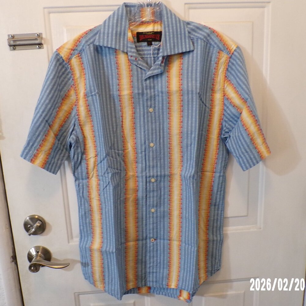 DRAGONFLY ROCK-N-ROLL VISION LIVE CASUAL LOUNGE DRESS SHIRT